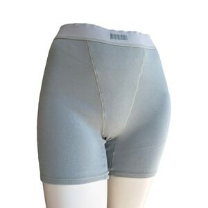 SKIMS Rib Boxer Shorts Mineral Blue High Waisted Loungewear Clean Girl Size L